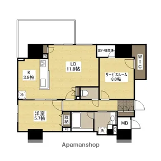 ポレスター平和大通りプレミアムレジデンス【10階】の間取り