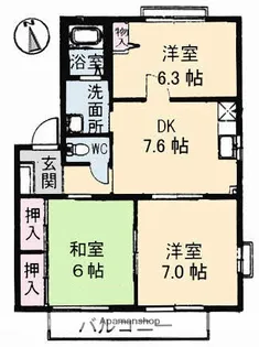 ファミリア坂 Ⅰ【2階】の間取り