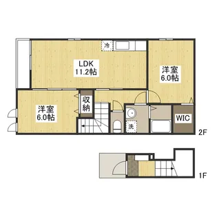URARA WEST B【2階】の間取り