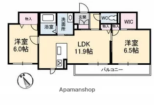 グランフリー庚午北【2階】の間取り