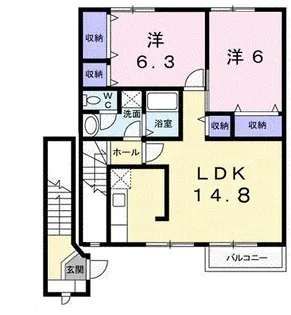 プリムヴェール B【2階】の間取り