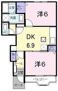 ブルック瀬野【1階】の間取り