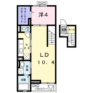 カーサ・ブルー【4階】の間取り