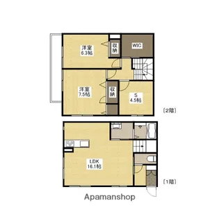 ハウスエーヌ祇園【1階】の間取り