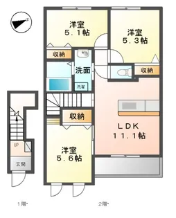 ブリリアント【2階】の間取り