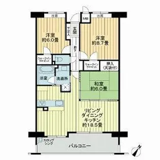 パークヒルズ己斐西町【6階】の間取り
