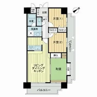 ライオンズマンション呉西中央【3階】の間取り