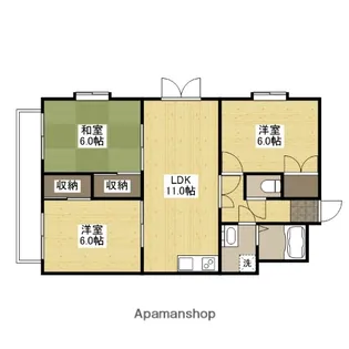 シャルム肥後【3階】の間取り
