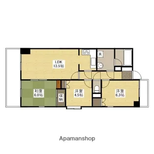 パークハイム舟入本町【7階】の間取り