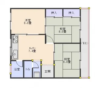 大原マンション【102号室号室】の間取り