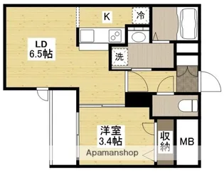 月光南観音弐番館【206号室】の間取り