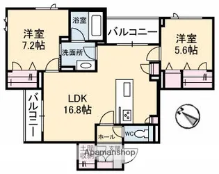 アズール牛田本町【2階】の間取り