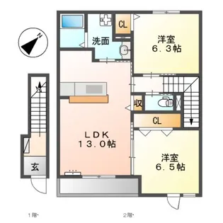 プランドール【2階】の間取り