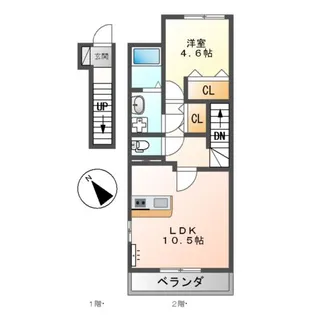 エバープレイス長束【2階】の間取り