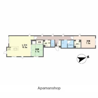 アヴェニールラディウ平和大通【1階】の間取り