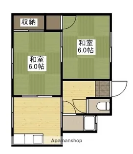 共栄荘(右側)【2階】の間取り