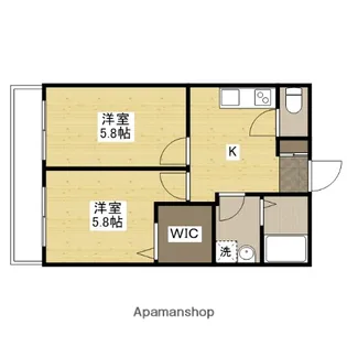 メゾンドルポ吉見園【2階】の間取り