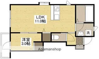 ベルフール新井口【1階】の間取り