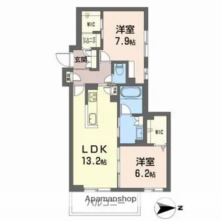 グリーンガーデン東雲【2階】の間取り
