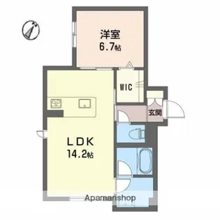 ソレイユ ルヴァン牛田【1階】の間取り