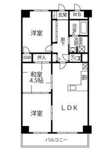 グリーンコート井口【402号室号室】の間取り