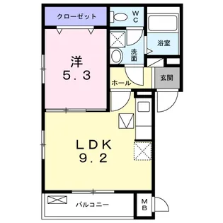 アビテオヴェストカンオン【1階】の間取り