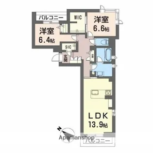 グランエス長束【3階】の間取り