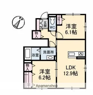 リバーサイド広古新開 A棟【1階】の間取り