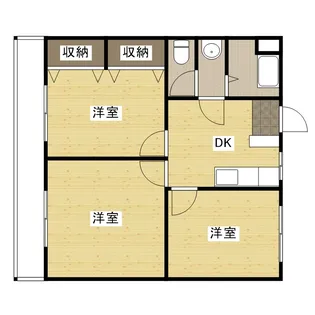 フォレストサイド戸坂【3階】の間取り