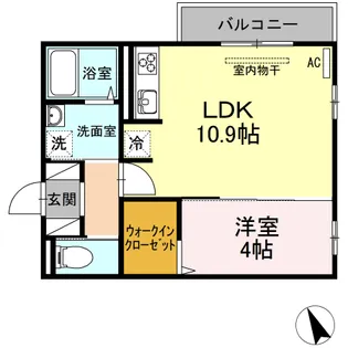 セジュール長居F【2階】の間取り