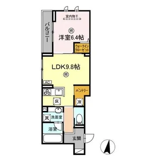 レスポワールド牛田旭【1階】の間取り