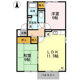 セジュール安芸【2階】の間取り