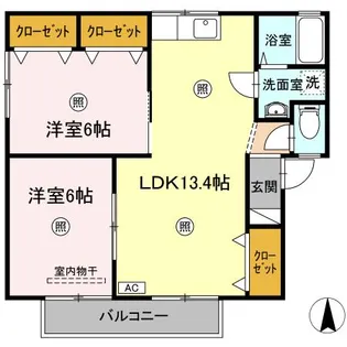 ゼフィランテス C棟【2階】の間取り