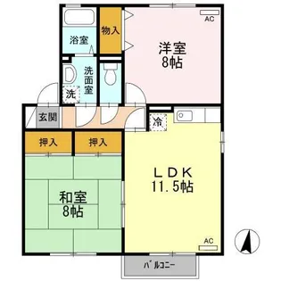 アビタシオン Ⅲ【2階】の間取り