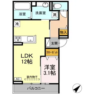 DーROOM南小路【3階】の間取り