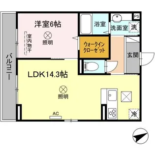 クレシアコート【1階】の間取り