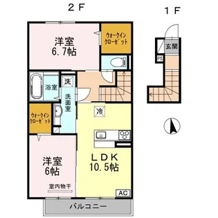 COCOCIATENNMA【2階】の間取り