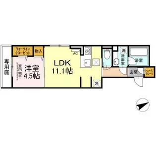 ミルフォード白島【1階】の間取り