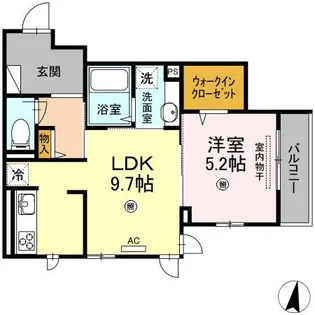 グランテリア楽々園S【2階】の間取り