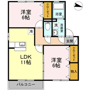 パークボヌールA棟【2階】の間取り