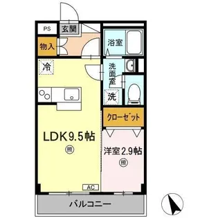 グランドゥール渡【1階】の間取り