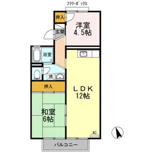 リビエラ南B棟【2階】の間取り