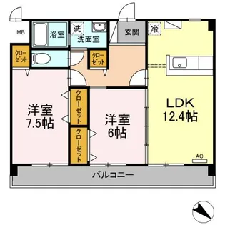 CREST TENMA【1階】の間取り