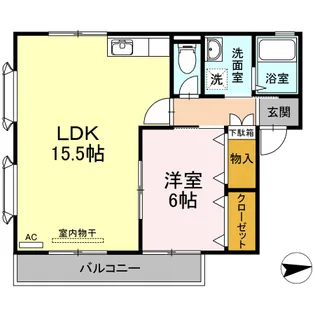 レヂデンス岡田C【1階】の間取り