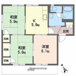 ラルジュ瀬戸C棟【1階】の間取り