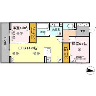 VILLA HAKUYO【2階】の間取り
