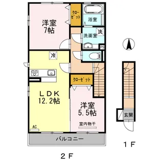 グランディール東原E棟【2階】の間取り