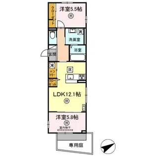 ボヌール祇園【1階】の間取り