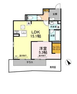 ジャルダンヴェール【1階】の間取り