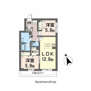 メゾンドノアール【2階】の間取り